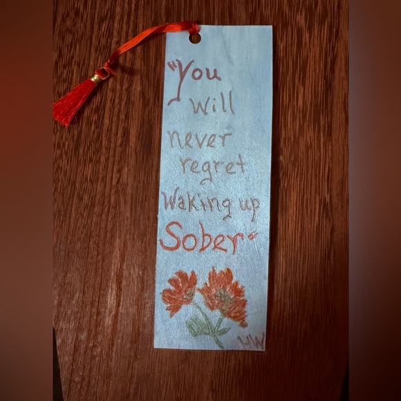 Hand Crafted Other - 2 Hand Crafted
 inspirational Sobriety Bookmarks
Red Tassel and  Floral design